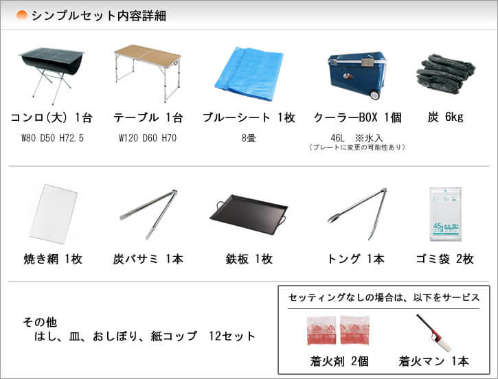 器材のみシンプルセット 内容詳細