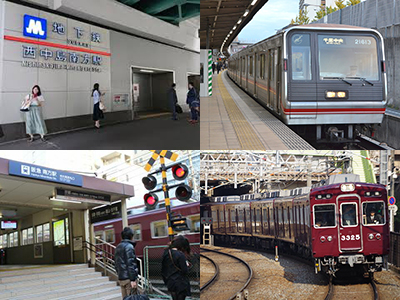 御堂筋線西中島駅と阪急南方駅